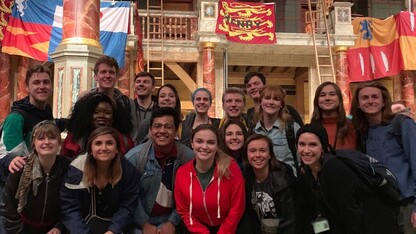 Eighteen students from the Johnny Carson School of Theatre and Film studied at London’s Globe Theatre this summer. Courtesy photo.