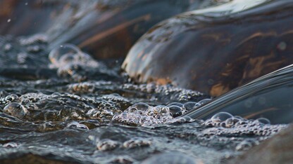 Water flowing in a stream