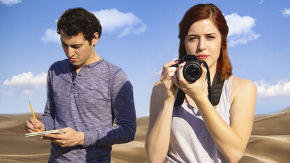 Trey Martinez and Emily Schmidt star in the Theatrix production of "Time Stands Still," opening Oct. 22.