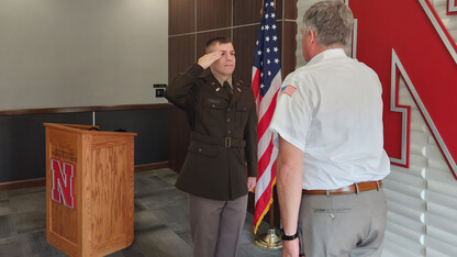 Joshua Preister of Omaha receives Army commission