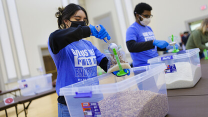 Huskers pack 2,128 meals for MLK Week service project