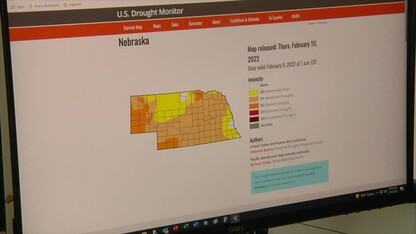 screenshot of drought map for nebraska
