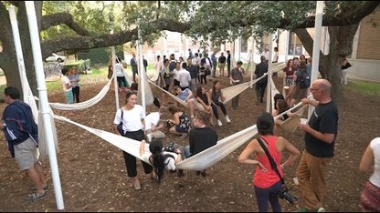 The Hangout features hammocks that can be rearranged into 729 configurations