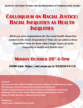 Colloquium on Racial Injustice: Racial Inequities as Health Inequities