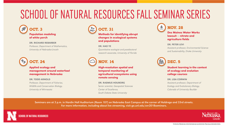 SNR Fall 2018 Seminar schedule