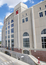 A brick face has been added to the lower portion of UNL's West Memorial Stadium. With the addition, all sides of Memorial Stadium feature brick as a design element.