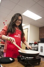 Nhatalia Martinez Enriquez participates in the WeCook program Feb. 18 at West Lincoln Elementary.
