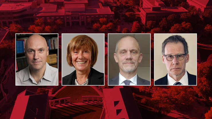 Finalists vying to serve as Nebraska’s next dean of Arts and Sciences are (from left) Christopher Boyer, Norma Bouchard, Valerio Ferme and Mark Button. Interviews will be held Jan. 7-18.