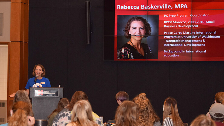 Rebecca Baskerville, Peace Corps Prep program coordinator, shared more about the program and her own Peace Corps experience during the launch event on Sept. 28.