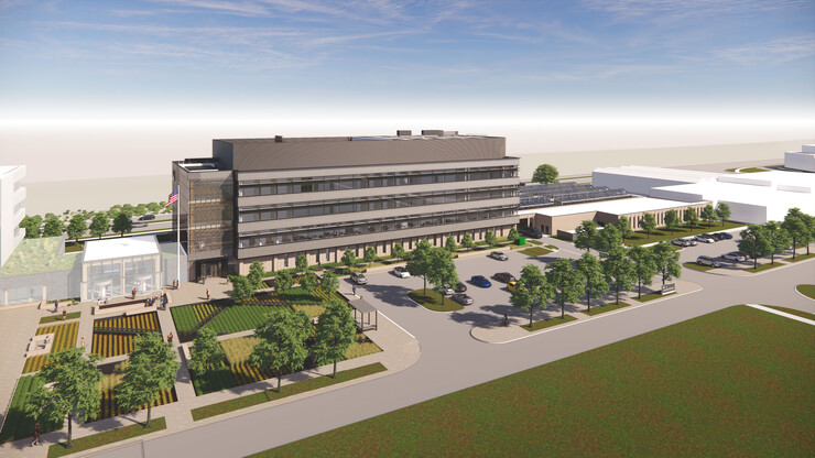A rendering of the U.S. Department of Agriculture's National Center for Resilient and Regenerative Precision Agriculture on Nebraska Innovation Campus