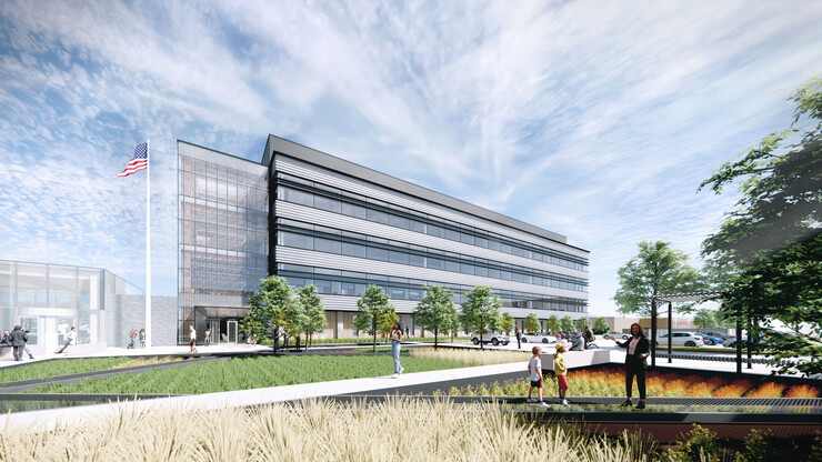 A rendering of the U.S. Department of Agriculture's National Center for Resilient and Regenerative Precision Agriculture on Nebraska Innovation Campus.
