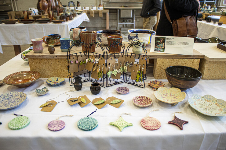 Angela Kent's creations at the UNL Clay Club sale.