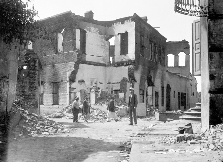 Destroyed Buildings in the City of Adana. Source: Ernst Jackh Papers, Rare Book & Manuscript Library, Columbia University in the City of New York.  In April 1909, twin massacres shook the province of Adana, located in the southern Anatolia region of modern-day Turkey, killing more than 20,000 Armenians and 2,000 Muslims.