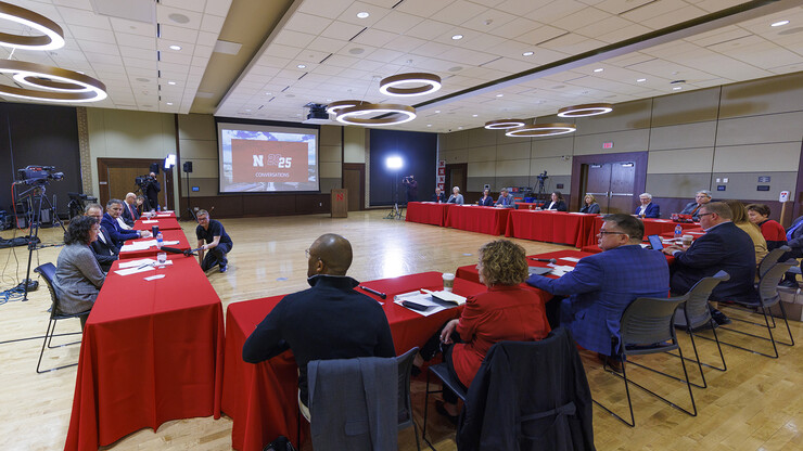 Campus administrators discuss the goals and aspirations of the N2025 plan during a Feb. 28 session in the Nebraska East Union.