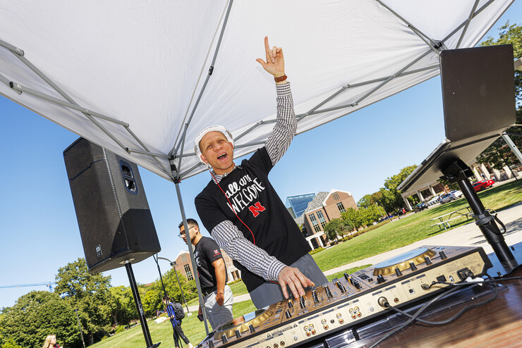 Lawrence Chatters handles the DJ duties at the ODI at the Union event Aug. 30, 2022.
