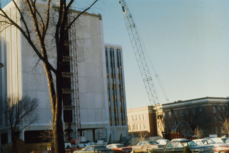 Hamilton Hall during construction.