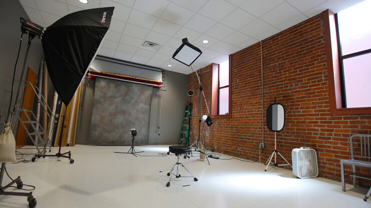 The new photo studio in University Communications' new headquarters at 1217 Q St.