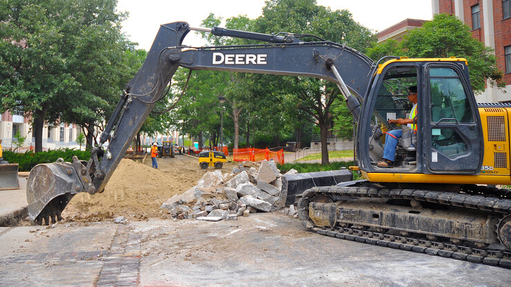 UNL is replacing concrete on the north stretch of the 12th Street mall. The project is scheduled for completion before the fall semester opens on Aug. 25.
