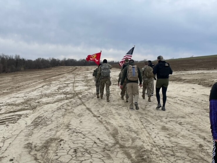 Military and veteran students head out on the 2021 "The Things They Carry" ruck march