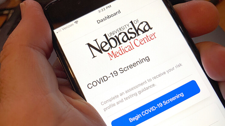 The campus community is being asked to monitor for COVID-19 symptoms using an app developed by Nebraska Engineering students and the University of Nebraska Medical Center.