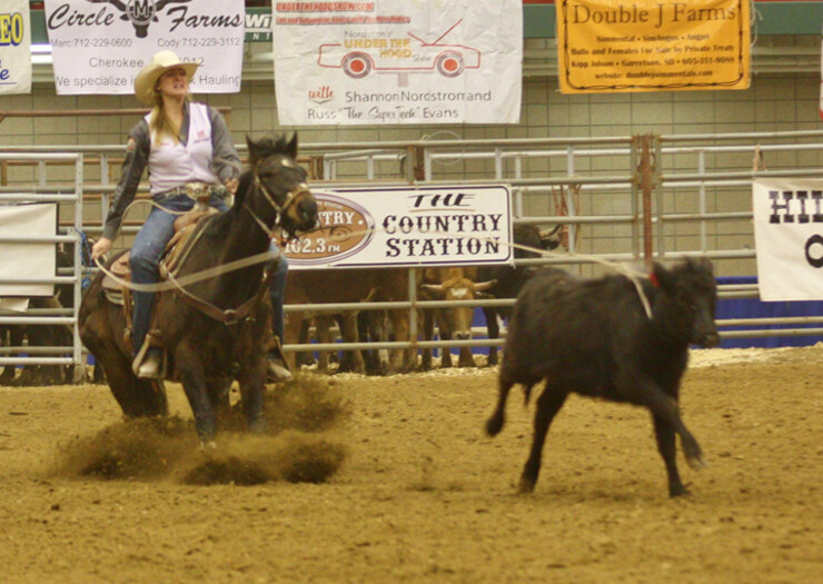 Lindsay Adamson during the UNL Rodeo break-away roping event at the Lancaster Events Center on April 18-20. Adamson took first in the event.