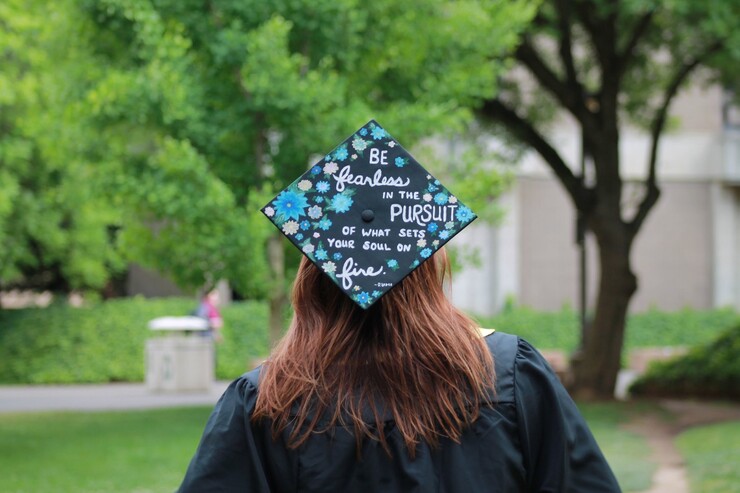 Kelley Wick's graduation cap