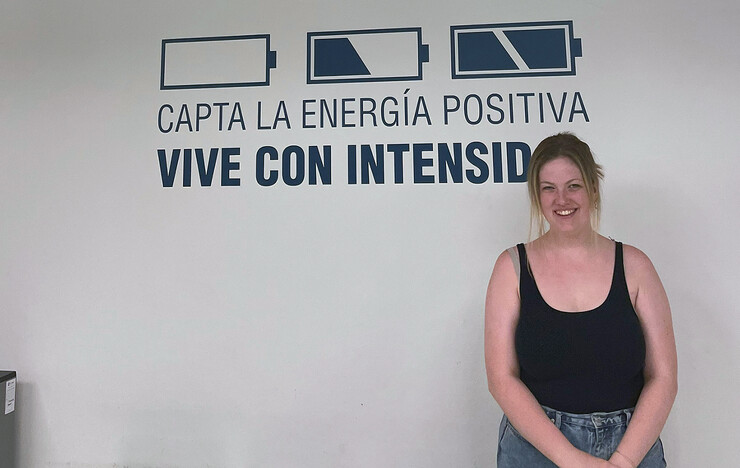 Maria Heyen poses at her summer 2022 internship at a real estate startup in Barcelona, Spain.