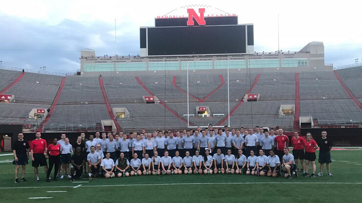Nebraska's ROTC units hosted an observance of the anniversary of the 9/11 attacks in Memorial Stadium on Sept. 11. Participants climbed steps in the stadium in honor of first responders who ran into the World Trade Center towers on Sept. 11, 2001.