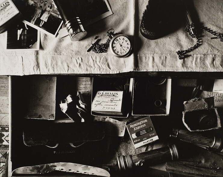 "Wright Morris: Nebraska Pictures" features images shot by Morris in rural Nebraska in the 1940s. Pictured here is "Dresser Drawer (from Ed's Place, near Norfolk, Nebraska)."