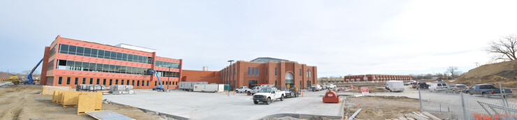Construction continues on Nebraska Innovation Campus. Pictured (from left) is the Companion Building, 4-H Building and the Industrial Arts Building.