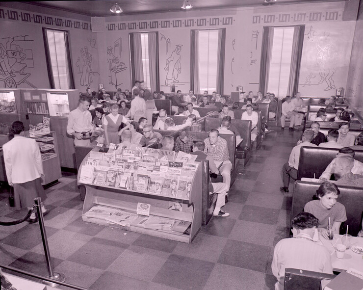 The Nebraska Union's "Corn Crib" snack bar as pictured on Sept. 29, 1958.
