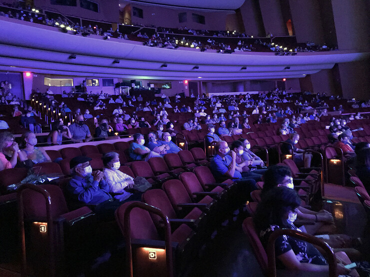 To balance social distancing needs and maximum capacity, the Lied Center has adopted a diagonal seating system for performance events. The system offers patrons the opportunity to purchase tickets in a specific section before box office staff assign seats. The pattern here was used during a dance recital held this summer, which was believed to be one of the first shows offered nationally after venues shutdown in March.