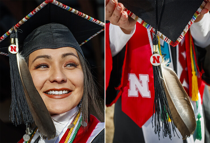 In celebration of commencement, Angelica Solomon's regalia will include a hand-beaded design and an eagle feather. She is one of nearly 1,400 Huskers who will receive degrees during graduation exercises on Dec. 20-21.