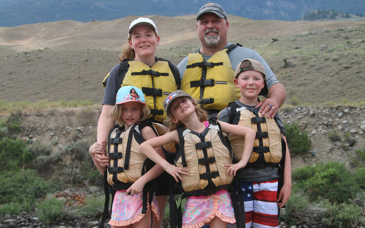 Katharina Stokes and her family during a vacation to Yellowstone National Park.