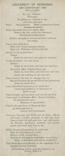 Charter Day program from 1894. Document gives directions on how visitors can travel across campus.