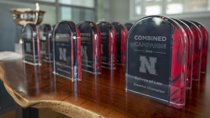 Each campus unit that was involved in the Combined Campaign received an award to present to a faculty or staff volunteer who helped organize employee participation in the community fundraiser.