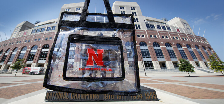 Husker football season-ticket holders received clear bags with their orders.