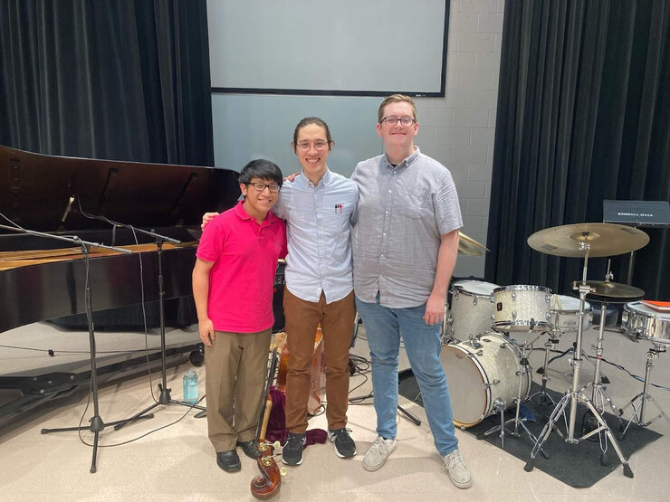 The Prism Trio consists of (from left) Sean Lebita (piano), Jonah Bennett (double bass) and Andrew Wray (drums).