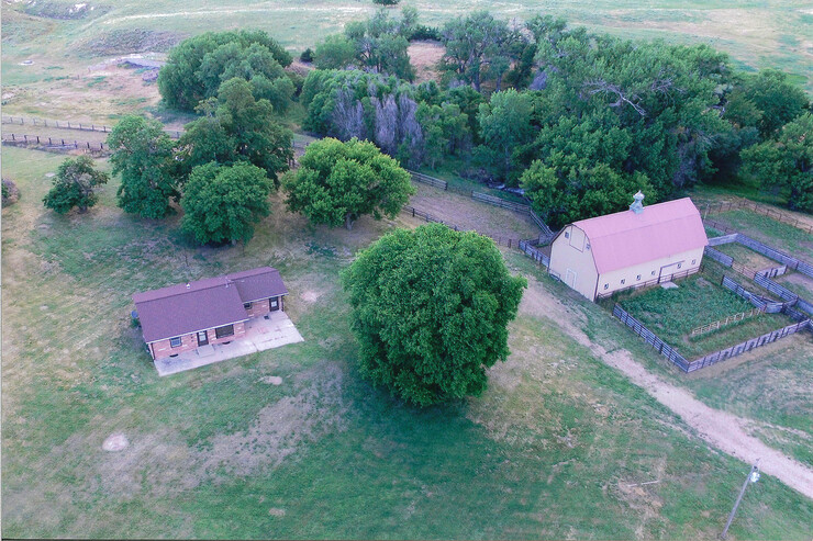 Aerial photo of Krutsinger ranch in Dundy County