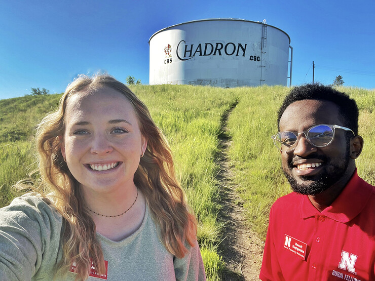 Rural Fellows Faith Junck (left) and Benoit Kayigamba (right) served in Chadron in 2022.