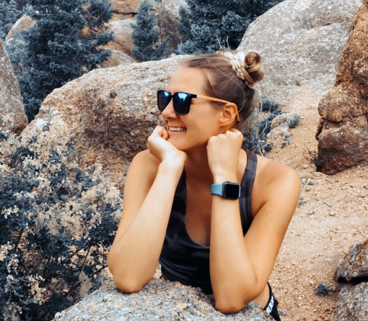Jaylen Peters strikes a pose as she takes a break while participating in the Manitou Incline, a 2,000-foot hike up a 68-degree incline in Manitou Springs, Colorado. Peters has completed the hike twice.