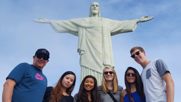 A UNL education abroad group poses under the Christ the Redeemer statue in Rio de Janeiro, Brazil. Recent changes to the way UNL manages study abroad opportunities and a campuswide investment in overseas programs has helped increase the number of students studying overseas by 52 percent in recent years.