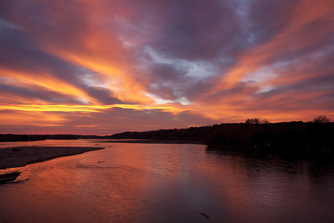 Sunrise over the Platte River.