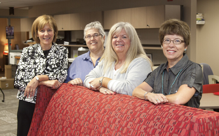 Linda Major (from left), Linda Moody, Kris Baack and Nancy Mitchell are working on Civic Engagement programming and certification.