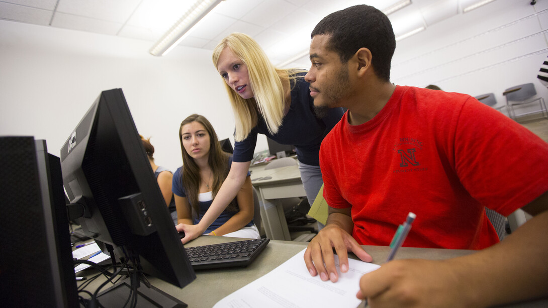 Aimee Schwab, a UNL graduate, teaches statistics during a summer session. The University of Nebraska Foundation has launched "Together as One," a giving campaign that allows faculty and staff to donate money that will be used to benefit students.