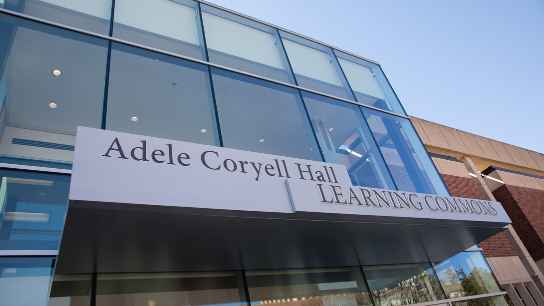 The new north entrance to UNL's Adele Coryell Hall Learning Commons.