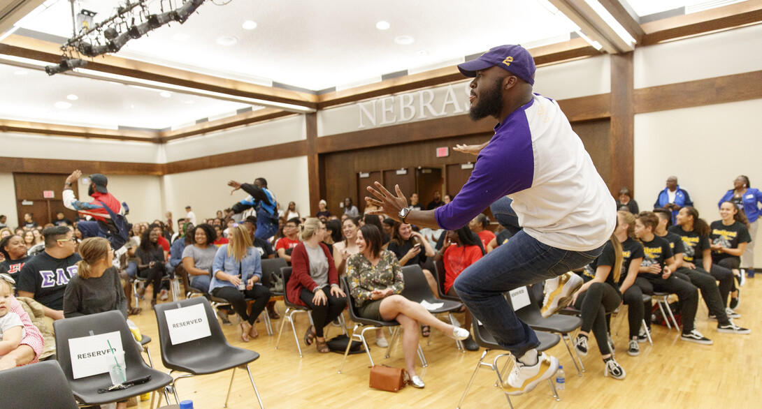 Huskers compete in the university's Stroll Off competition in the Nebraska Union on Sept. 8.