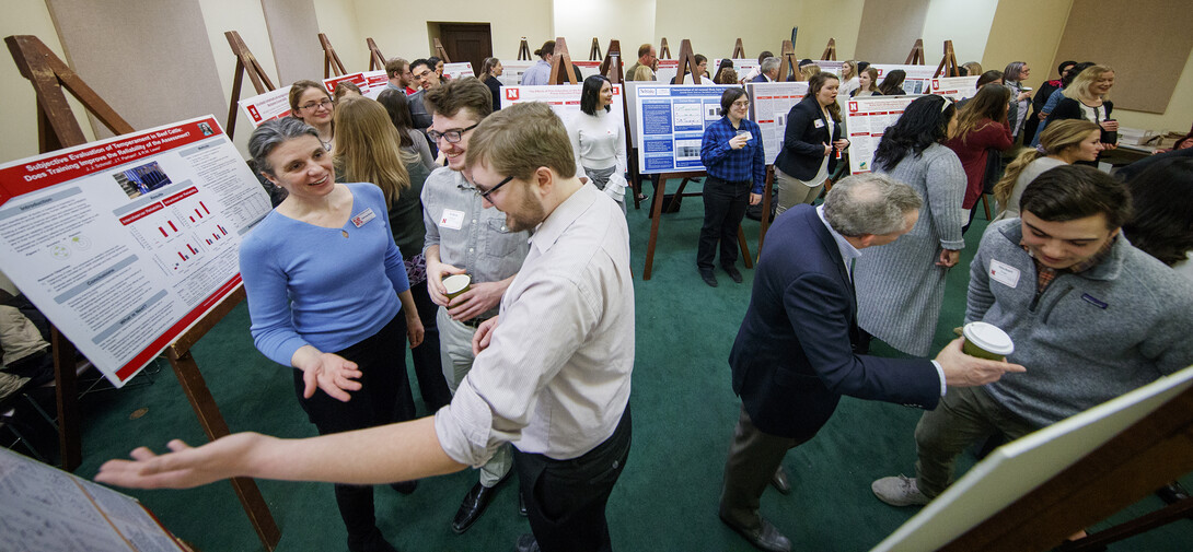 Nebraska undergraduates discuss their research with state senators during the 2018 Spring Research Fair. The 2019 event will include the third-year students have presented their work to legislators.