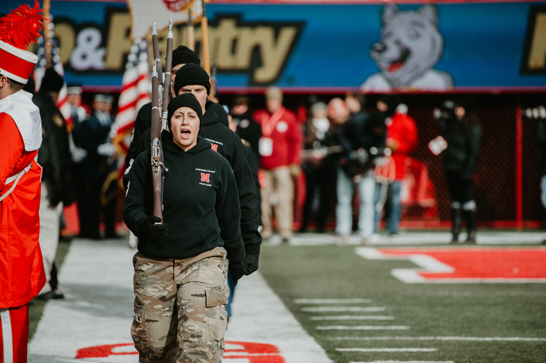 Pershing Rifles at game