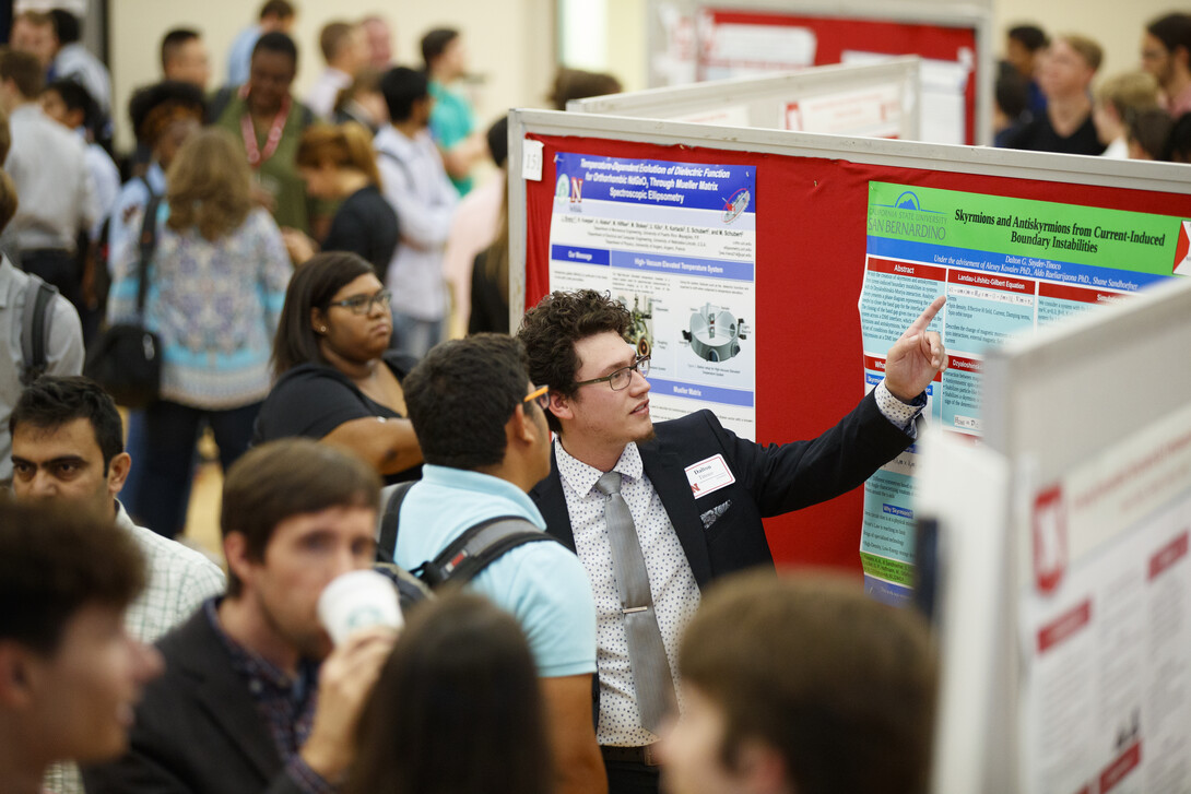 Students presenting their research posters